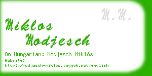 miklos modjesch business card